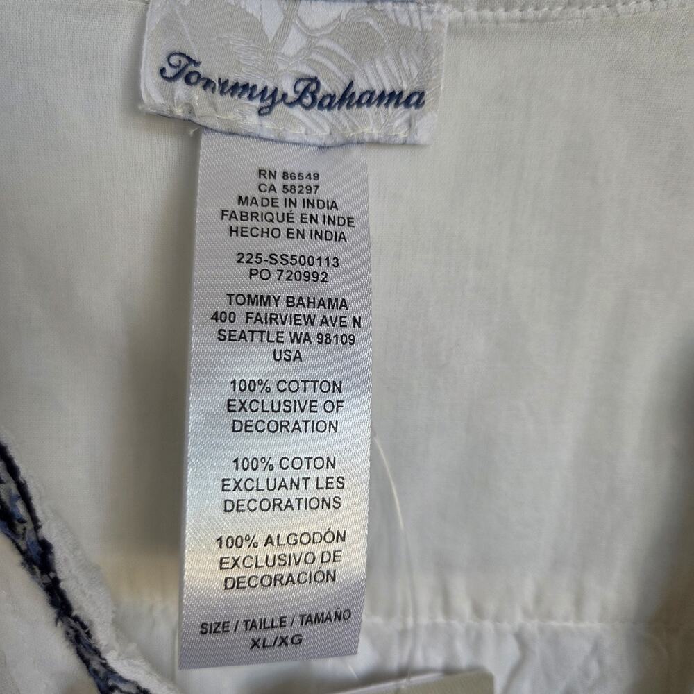 NWT Tommy Bahama XL White Cotton Clip Embroidered Tier Dress Tassel Boho - Picture 10 of 10